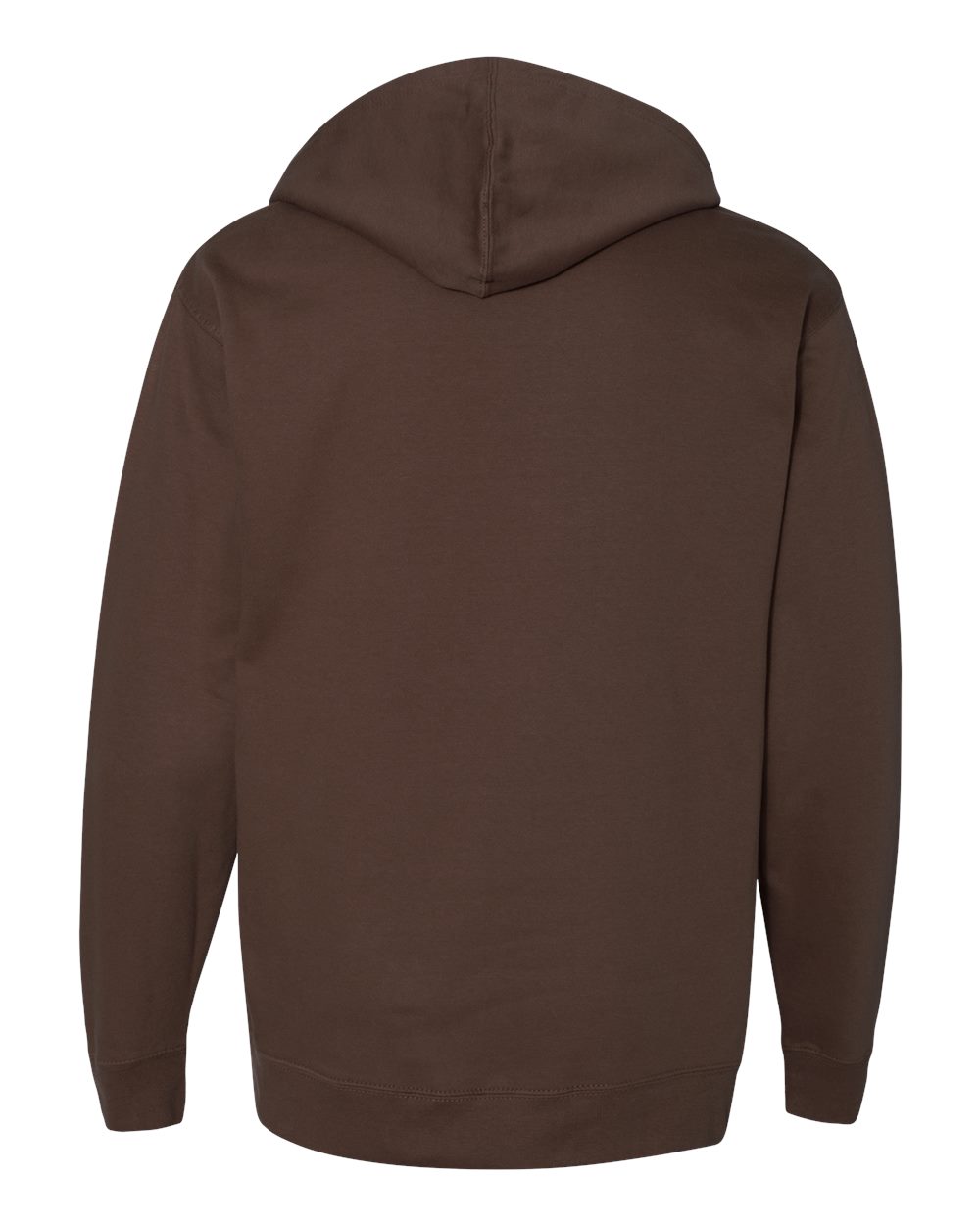 Front View of Brown Midweight Hooded Sweatshirt - SS4500