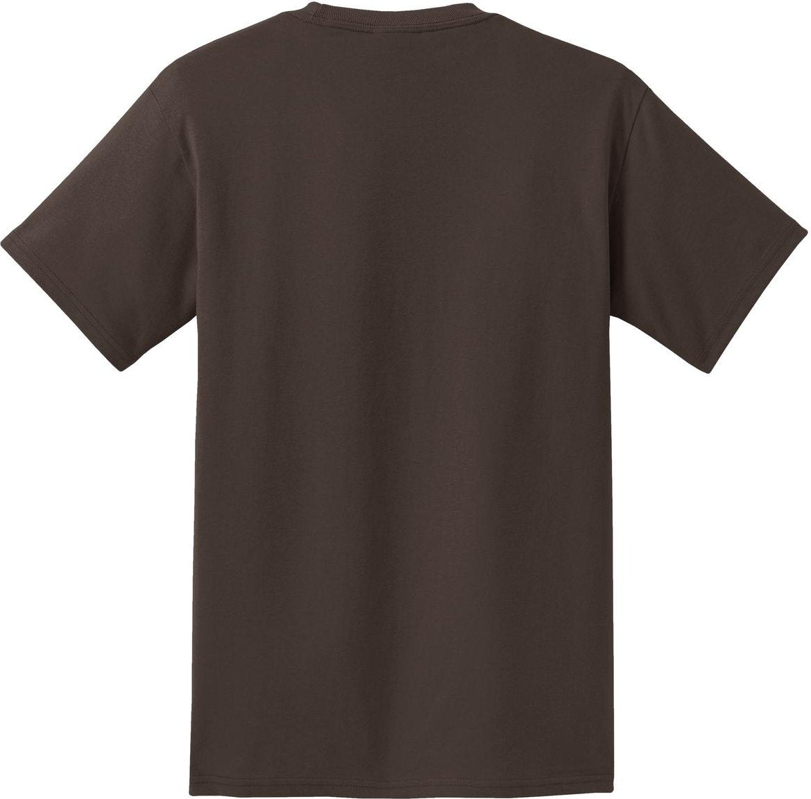 Rear View of Brown Port & Co Essential Pocket Tee. PC61P