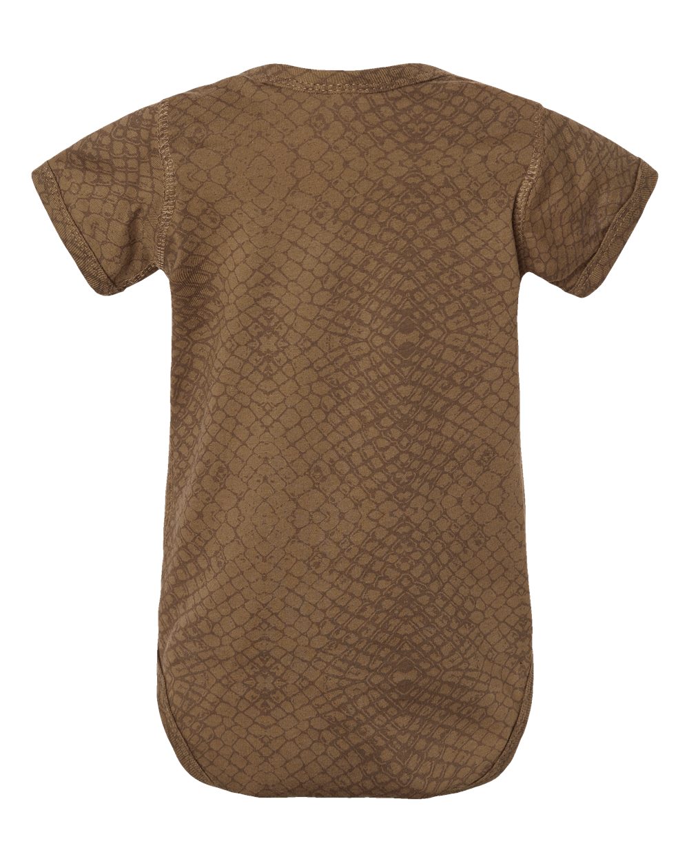 Front View of Brown Reptile Infant Fine Jersey Bodysuit - 4424