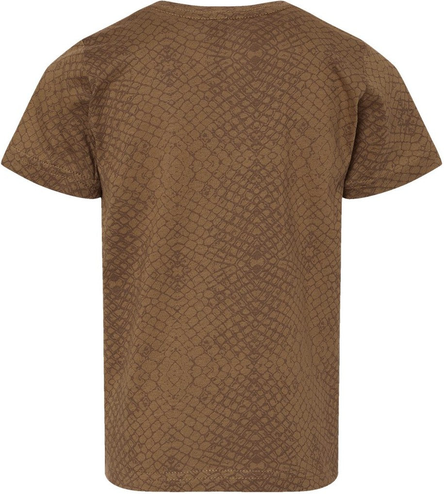 Front View of Brown Reptile Toddler Fine Jersey Tee - 3321