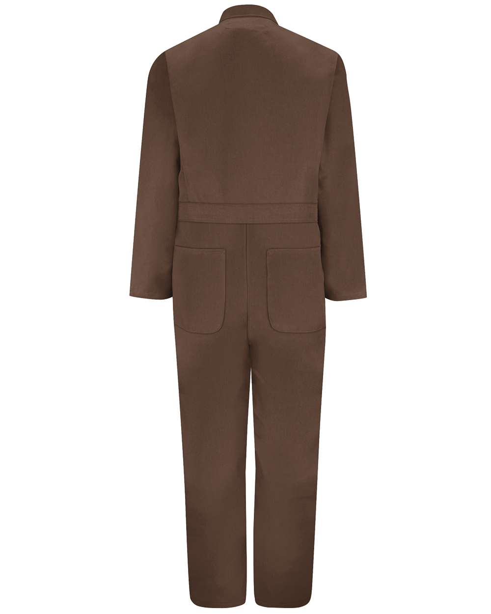 Front View of Brown Twill Action Back Coverall - CT10