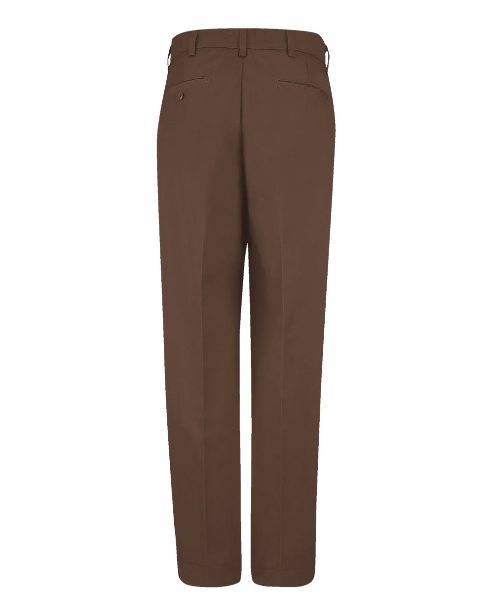 Front View of Brown - Unhemmed Dura-Kap Industrial Pants - PT20
