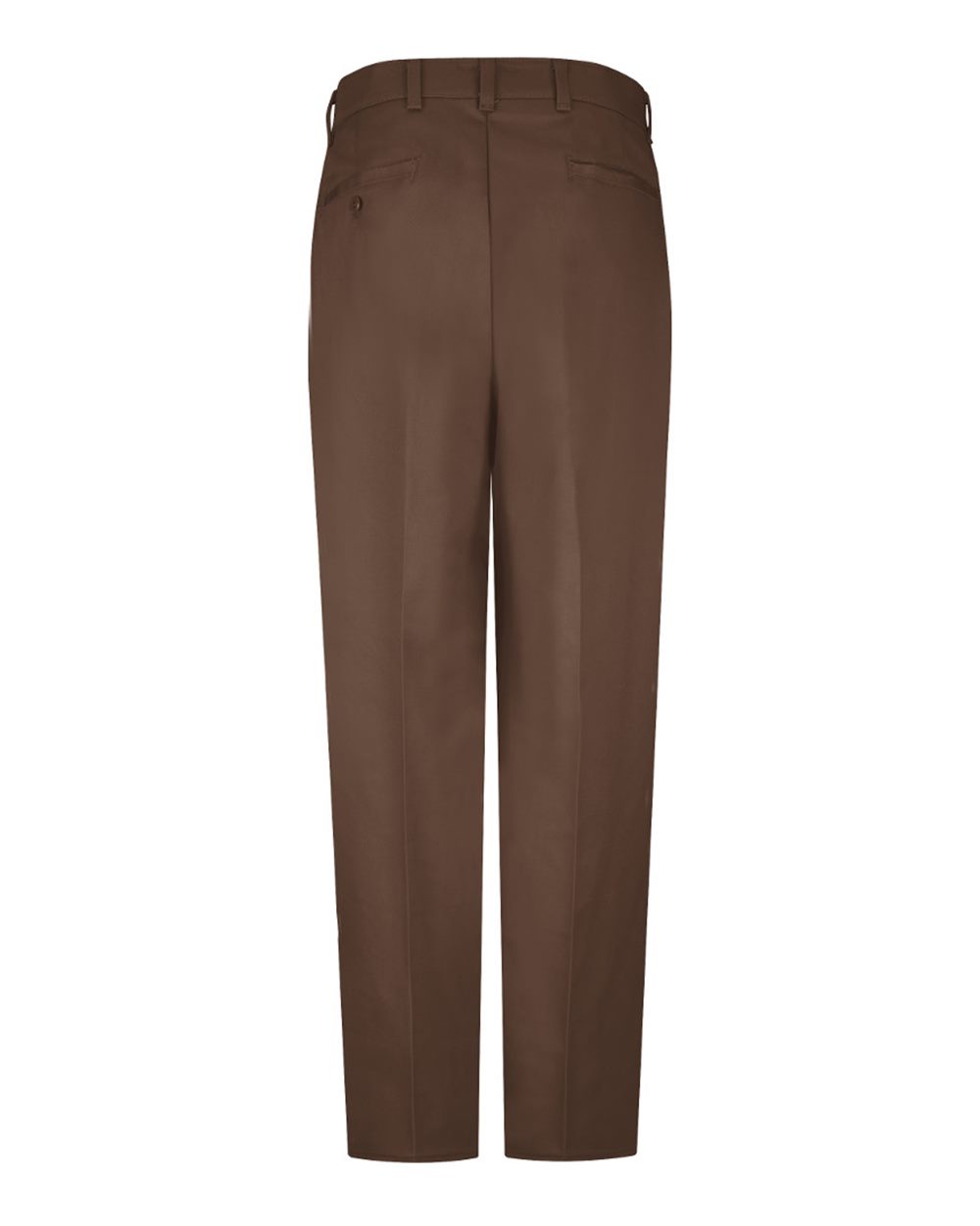Brown - Unhemmed Wrinkle-Resistant Cotton Work Pants - PC20