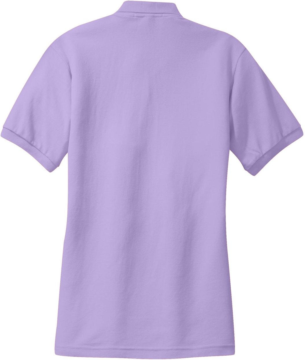 Front View of Brt Lavender Port Authority Women's Silk Touch Polo. L500