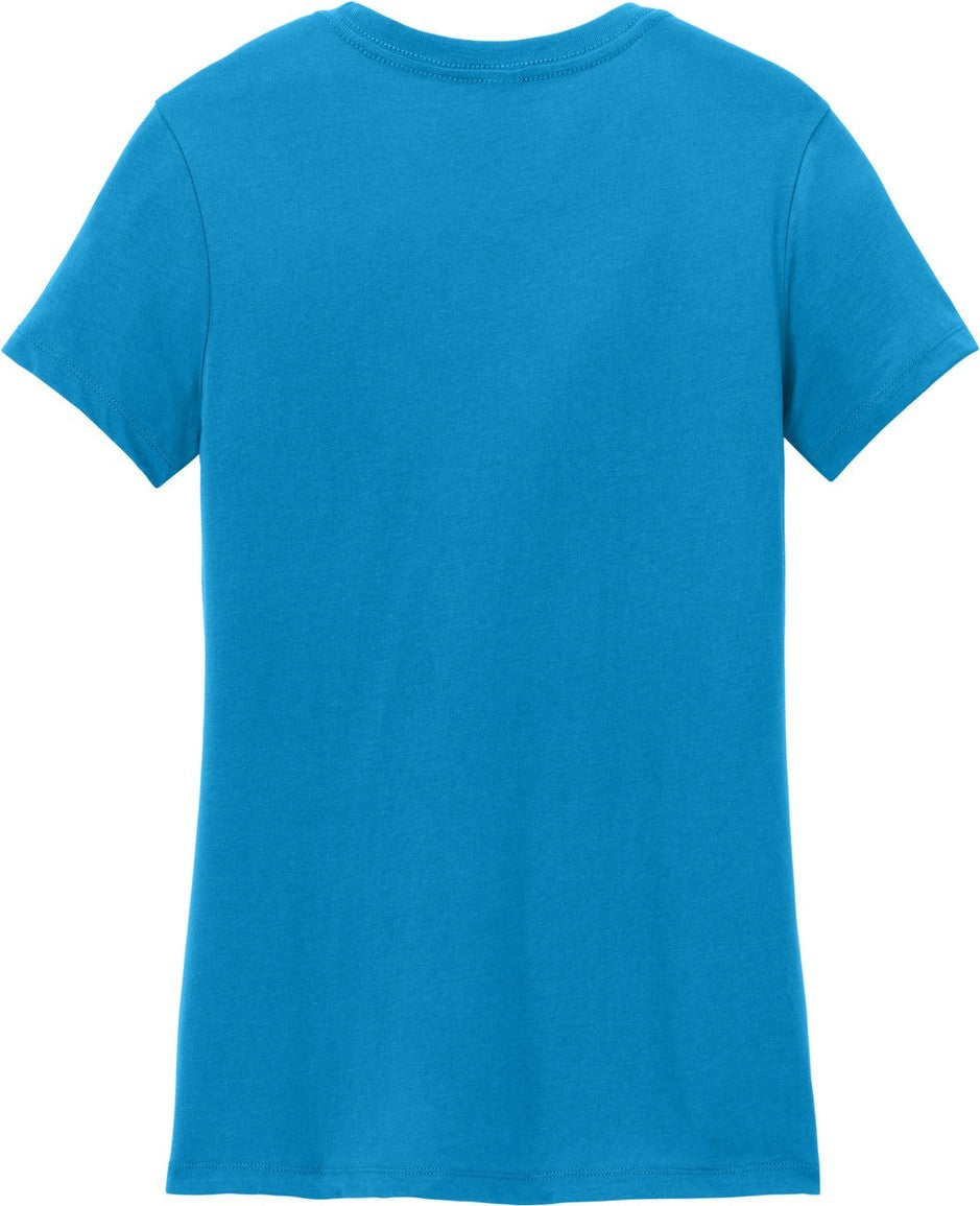 Rear View of Brt Turquoise District Women's Perfect Weight Tee. DM104L