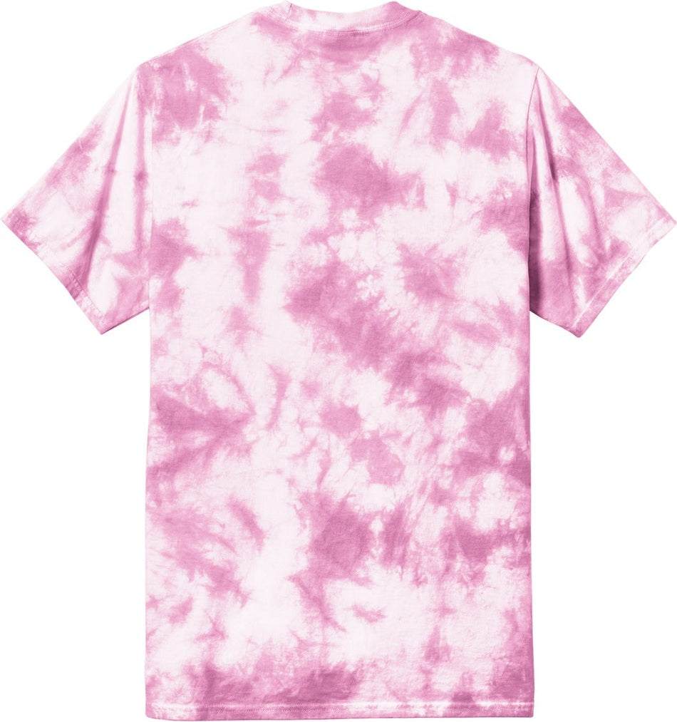 Rear View of BrtPink Port & Co Crystal Tie-Dye Tee PC145