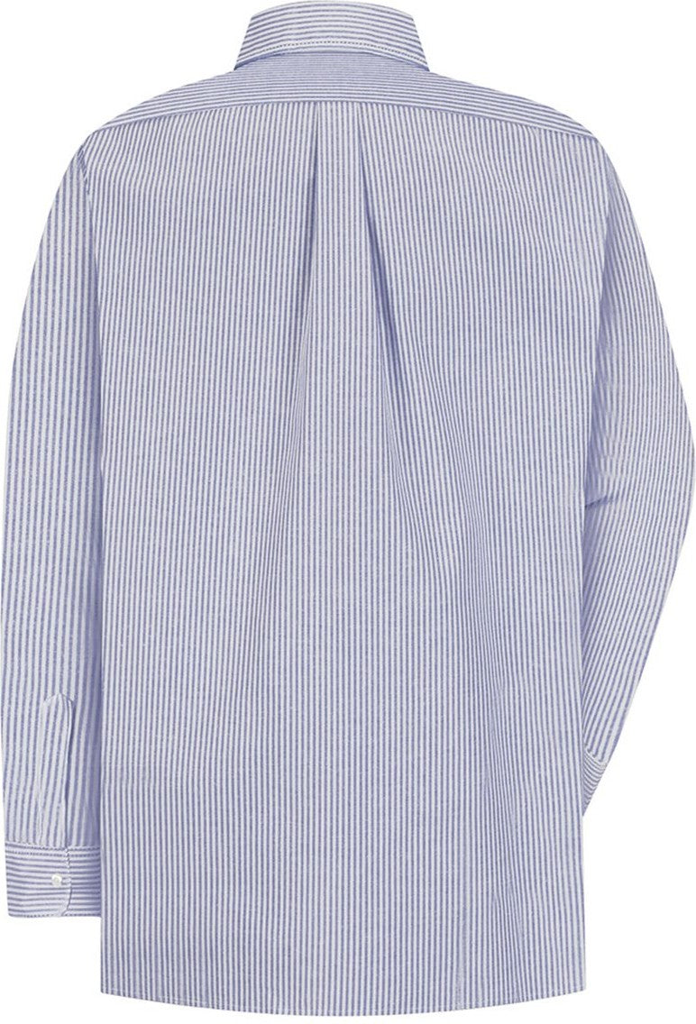 Front View of BS-Blue/ White Stripe 33 Executive Oxford Dress Shirt - Additional Sizes - SR70EXT