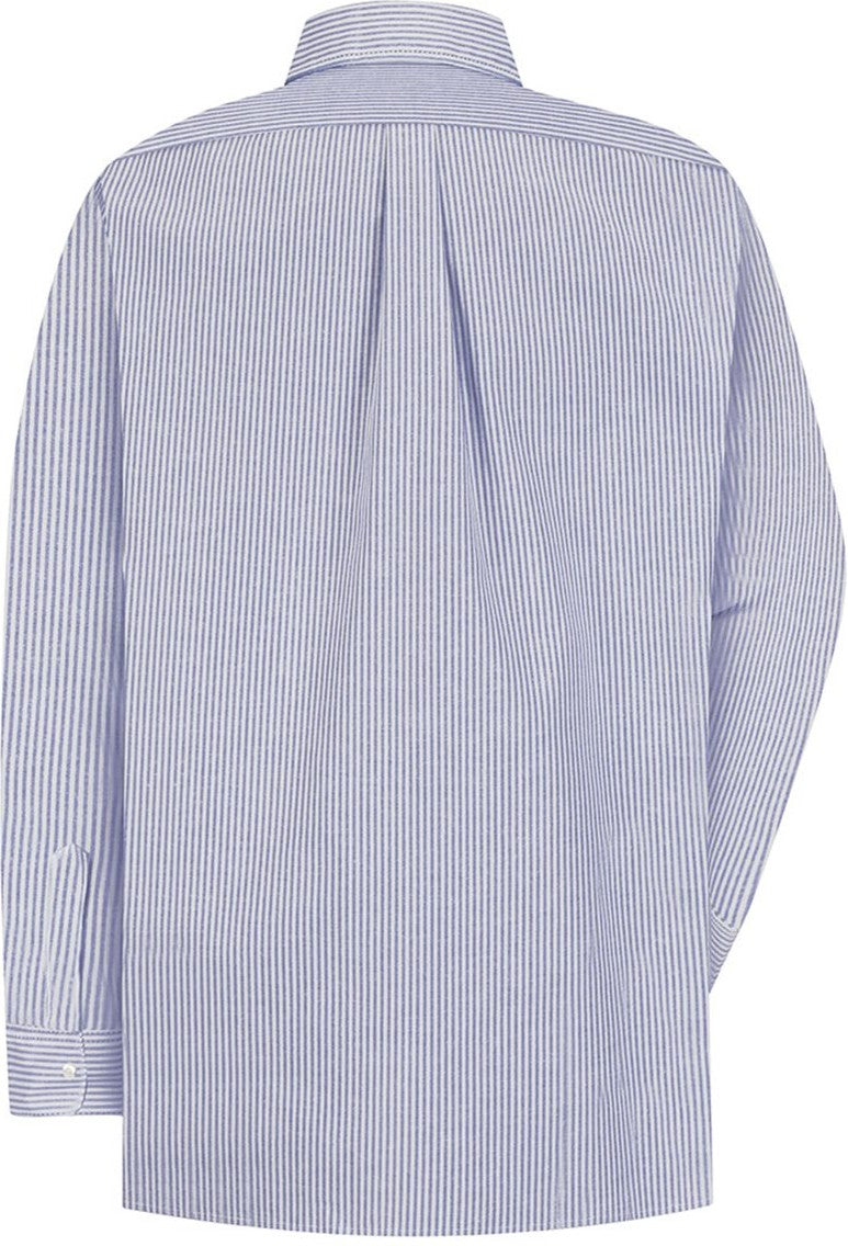 Rear View of BS-Blue/ White Stripe 36 Executive Oxford Dress Shirt - SR70