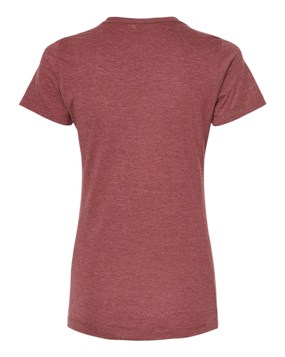 Front View of Burgundy Heather Women's Premium Cotton Blend T-Shirt - 542
