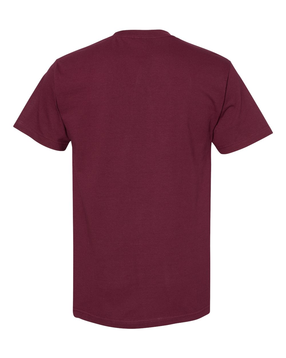 Front View of Burgundy Heavyweight Cotton Tee - 1301