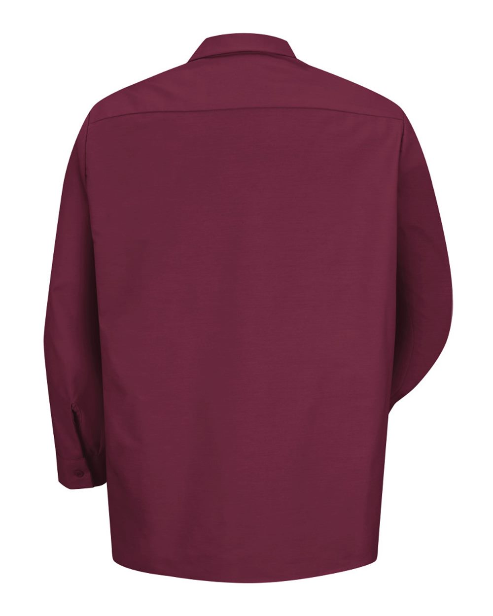 Front View of Burgundy Industrial Long Sleeve Work Shirt - SP14