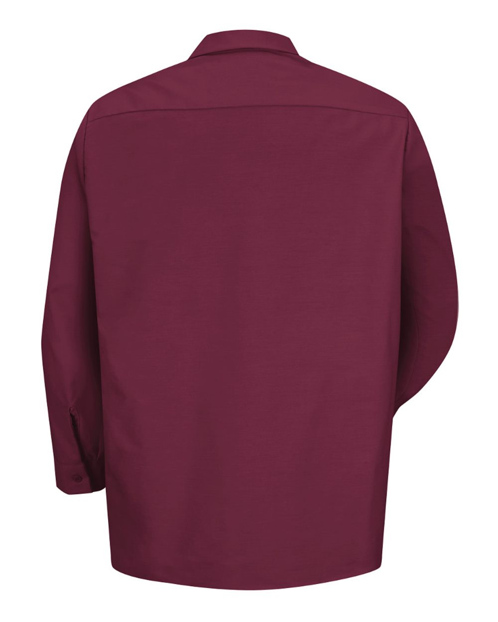 Front View of Burgundy Industrial Long Sleeve Work Shirt - Tall Sizes - SP14T
