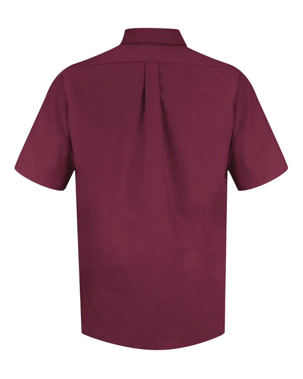 Front View of Burgundy Poplin Short Sleeve Dress Shirt - Tall Sizes - SP80T