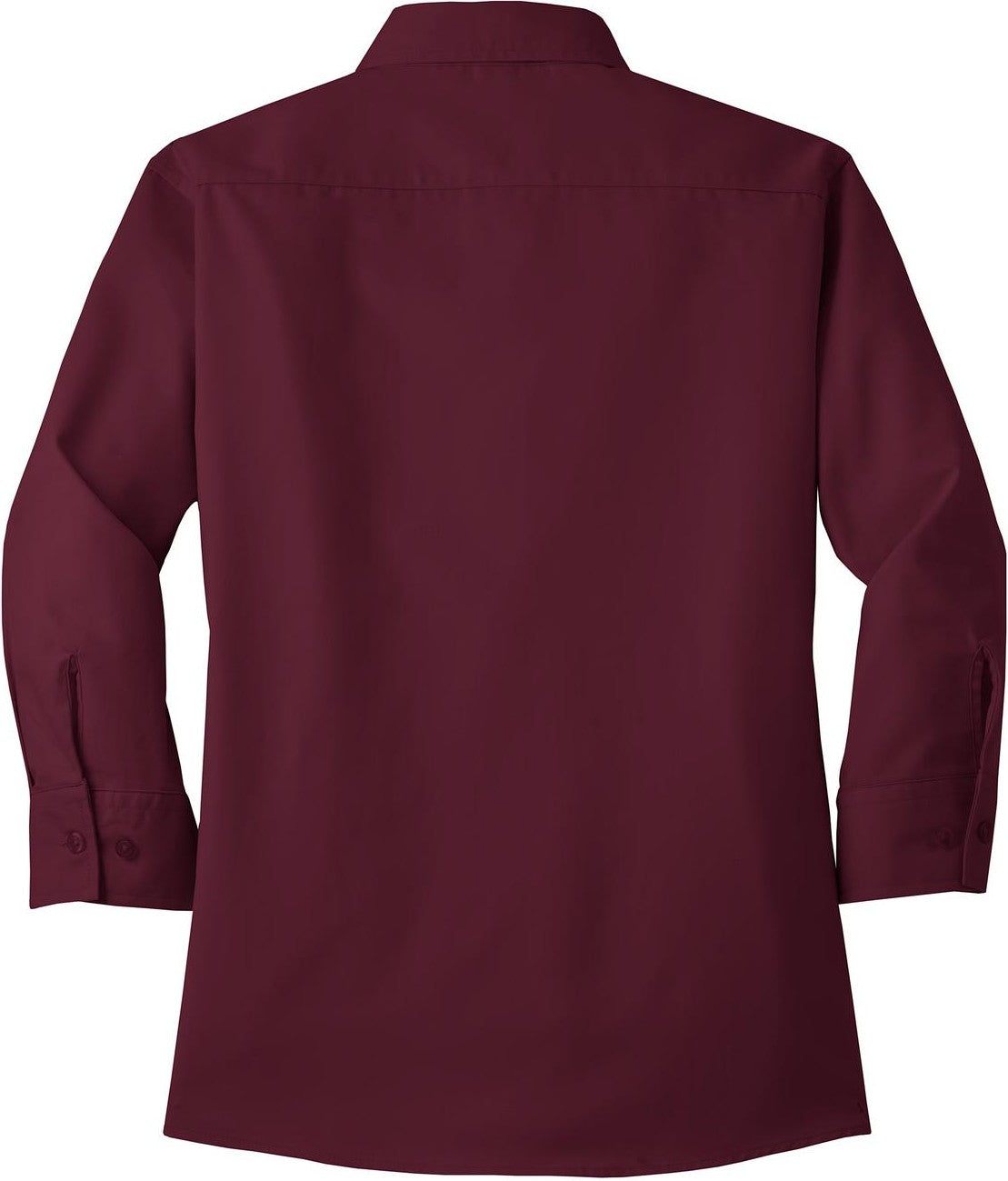 Front View of Burgundy Port Authority Women's 3/4-Sleeve Easy Care Shirt. L612