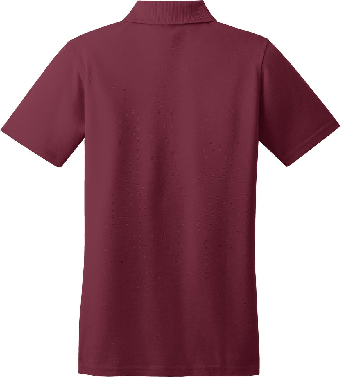Front View of Burgundy Port Authority Women's Stain-Resistant Polo. L510