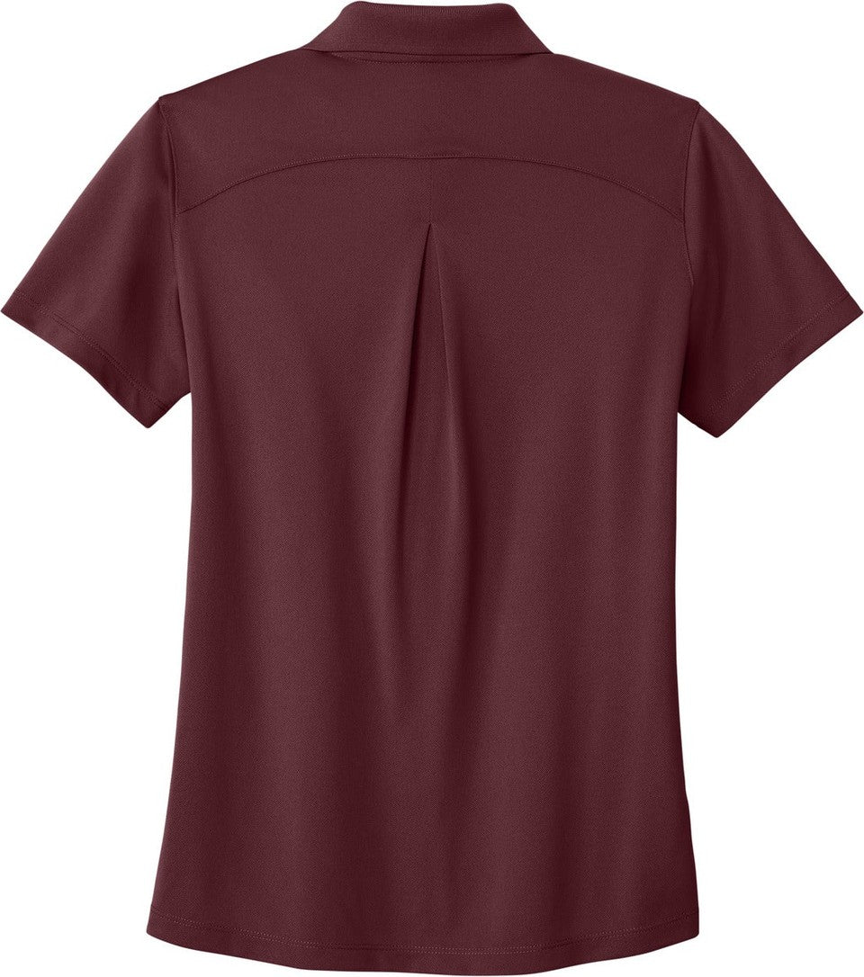 Front View of Burgundy Port Authority Women's Wearever Performance Pique Polo LK240