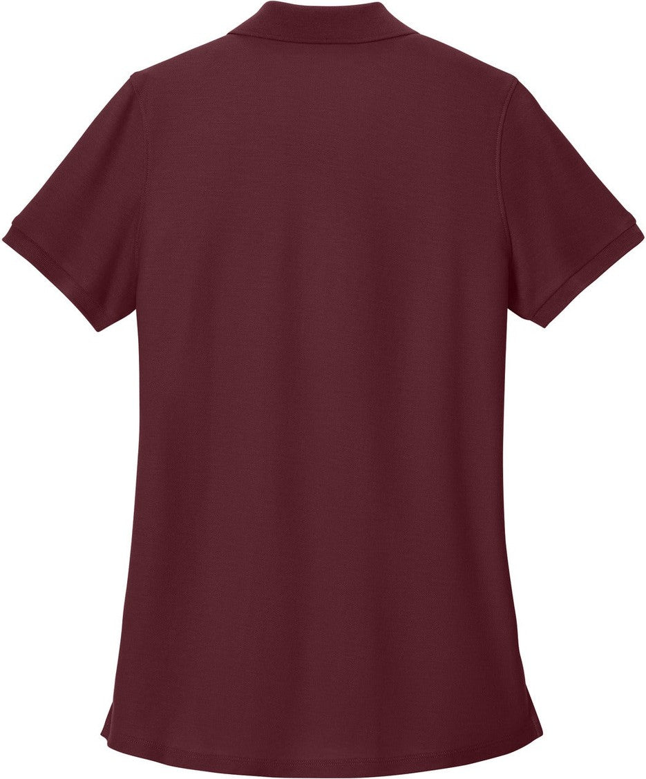 Front View of Burgundy Port Authority Women's Wearever Signature Pique Polo LK200