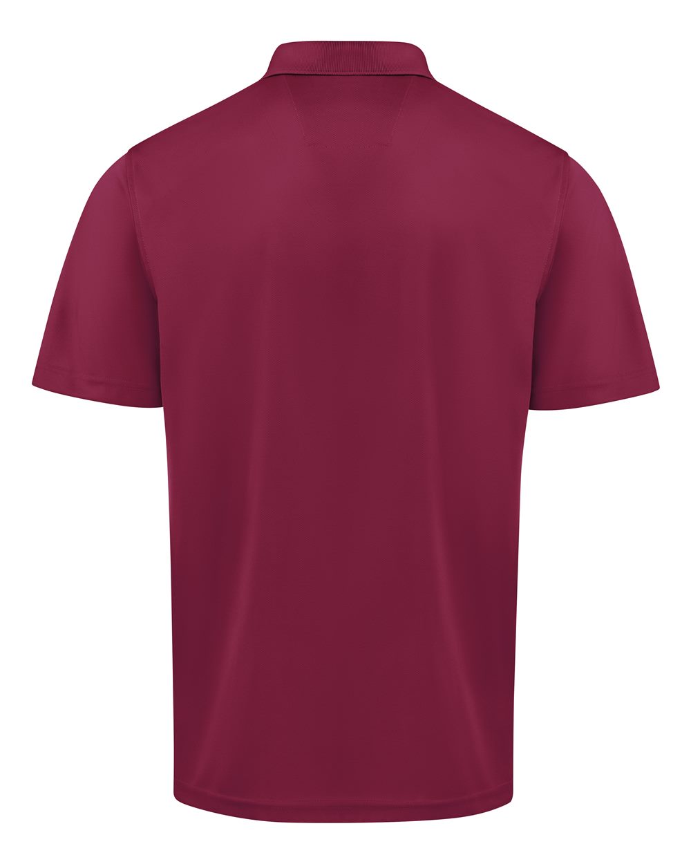 Front View of Burgundy Short Sleeve Performance Knit Pocket Polo - SK98