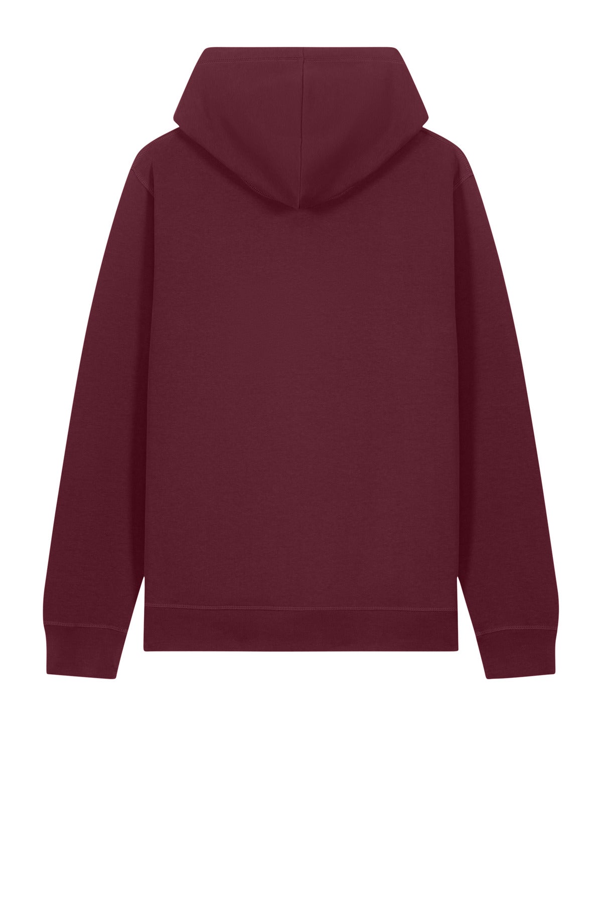 Front View of Burgundy Stanley/Stella Unisex Sounder Hooded Sweatshirt SXU012