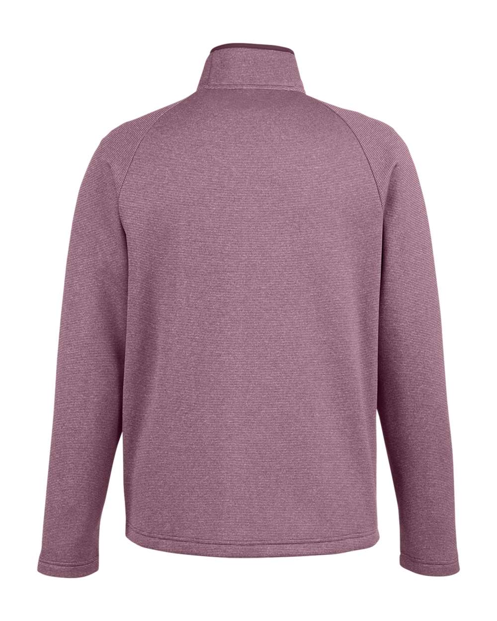 Front View of Burgundy/ White Men's Venture Heathered Stripe Full-Zip - CE72