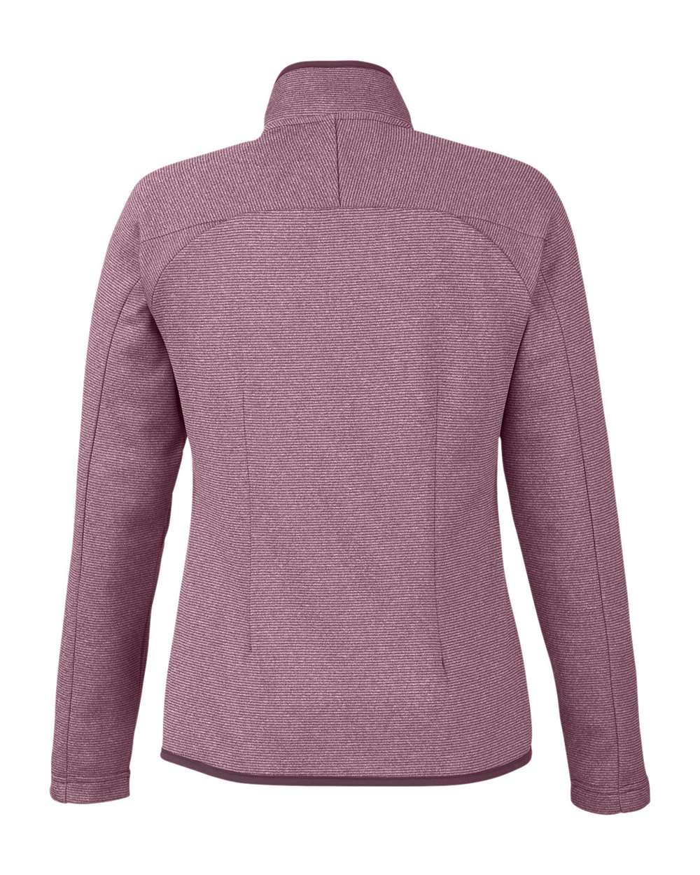 Front View of Burgundy/ White Women's Venture Heathered Stripe Full-Zip - CE72W
