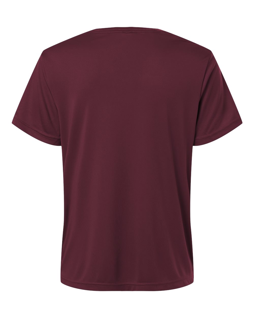 Rear View of Burgundy Women's Capital Performance T-Shirt - CE10W plain