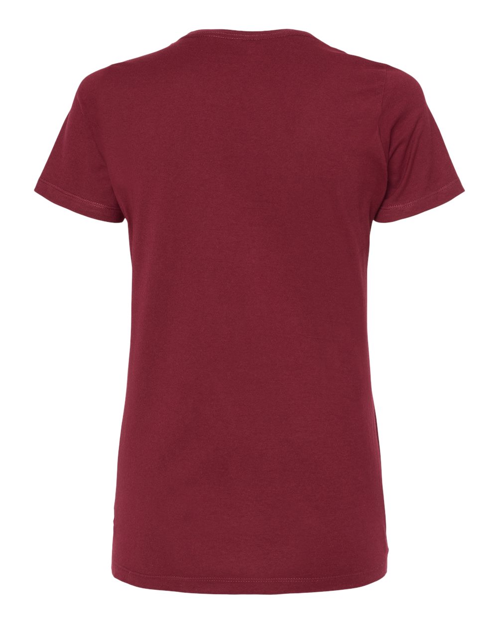 Front View of Burgundy Women's Premium Cotton T-Shirt - 516