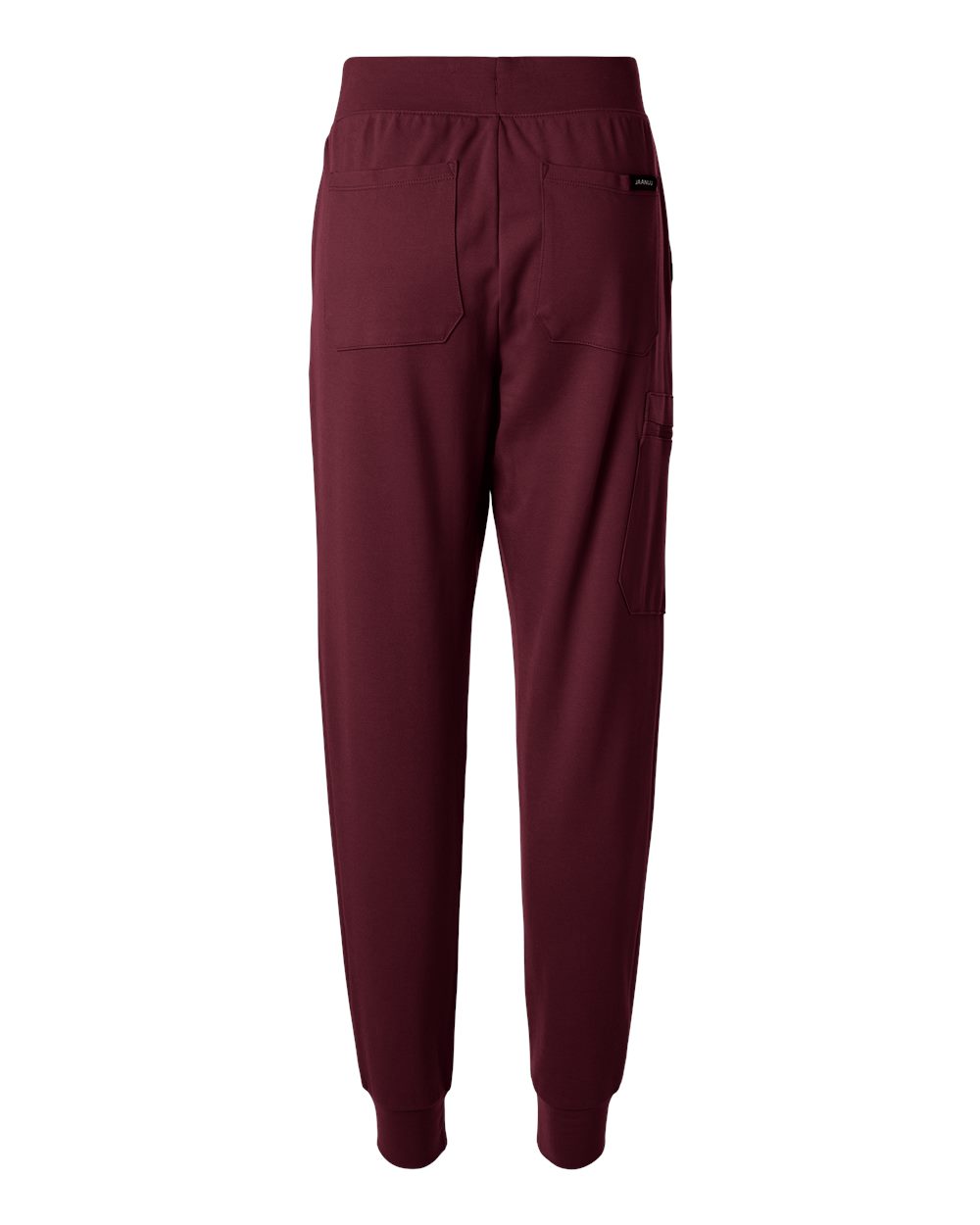 Rear View of Burgundy Women&#39;s Rubi Ultrasoft Scrub Joggers - W40001