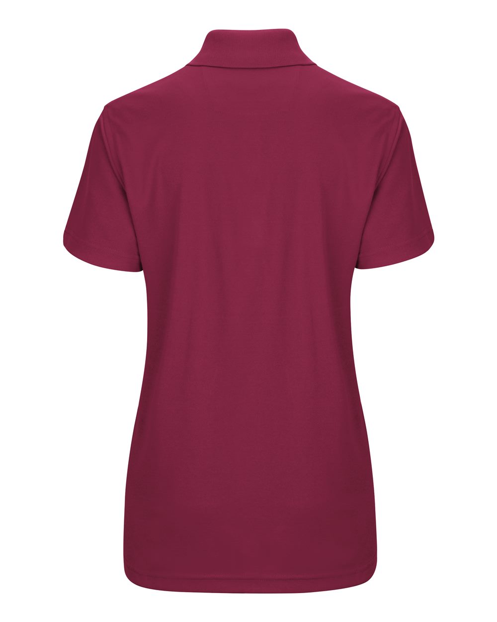 Front View of Burgundy Women's Short Sleeve Performance Knit Pocketless Core Polo - SK97