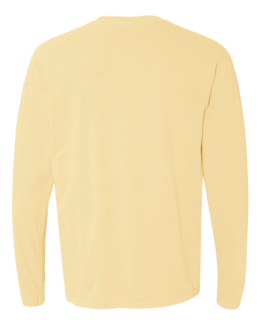 Front View of Butter Garment-Dyed Heavyweight Long Sleeve T-Shirt - 6014