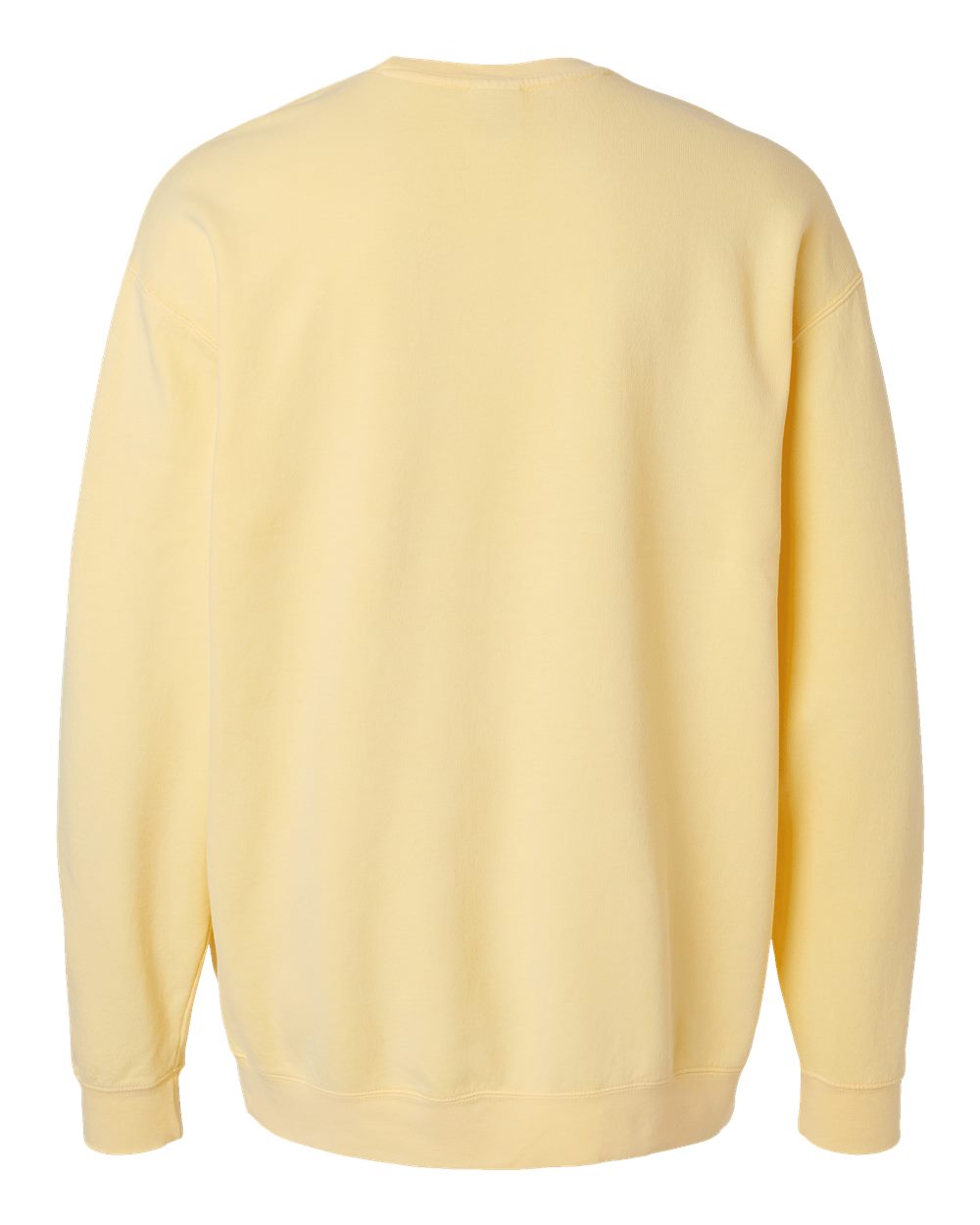 Front View of Butter Garment-Dyed Lightweight Fleece Crewneck Sweatshirt - 1466