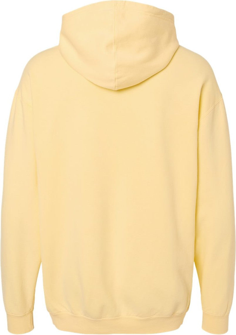 Front View of Butter Garment-Dyed Lightweight Fleece Hooded Sweatshirt - 1467
