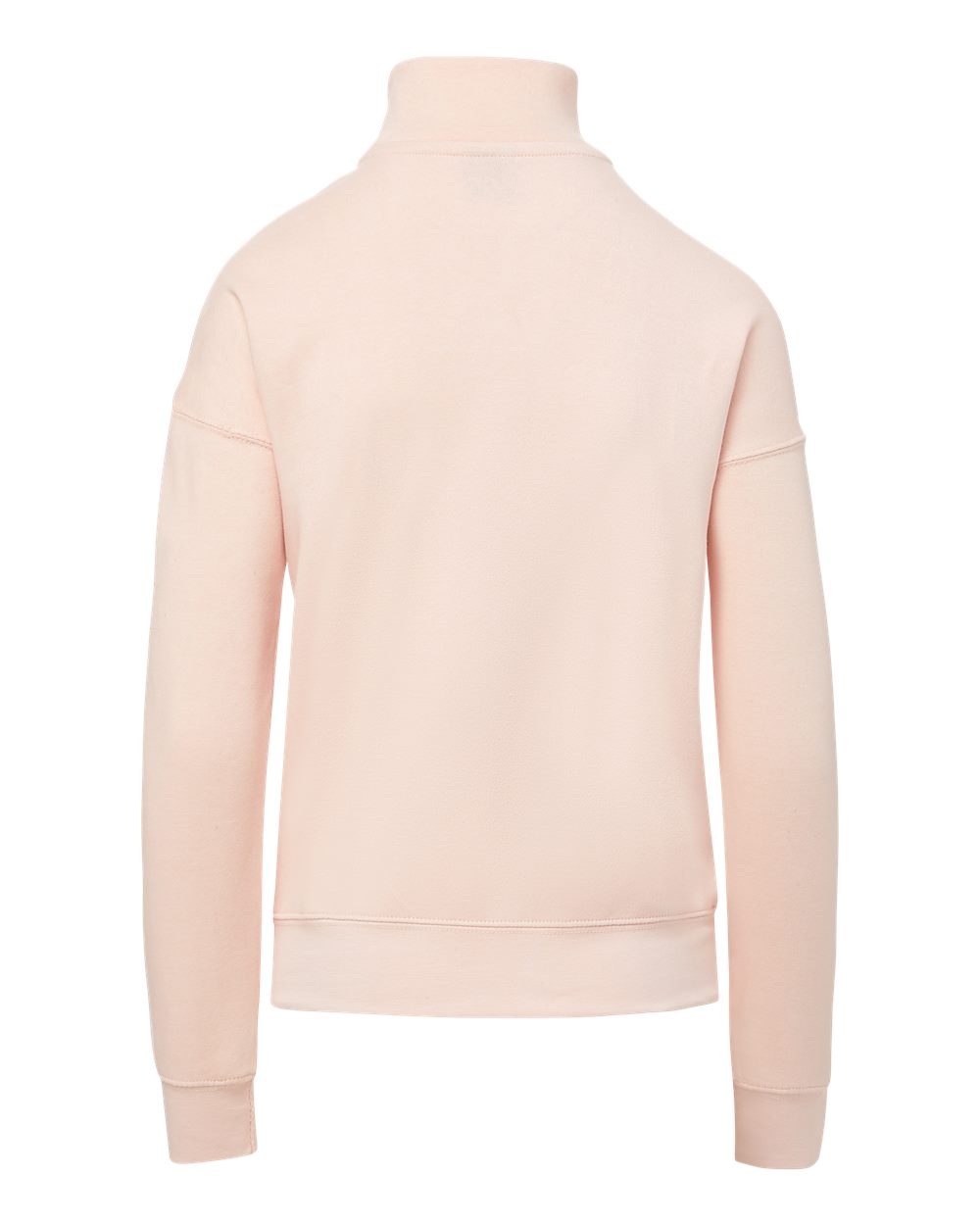 Front View of Cameo Pink Women's Cloud Fleece Quarter-Zip Sweatshirt - W20189
