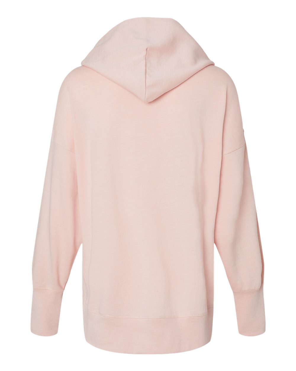 Front View of Cameo Pink Women's French Terry Hooded Sweatshirt - W23720