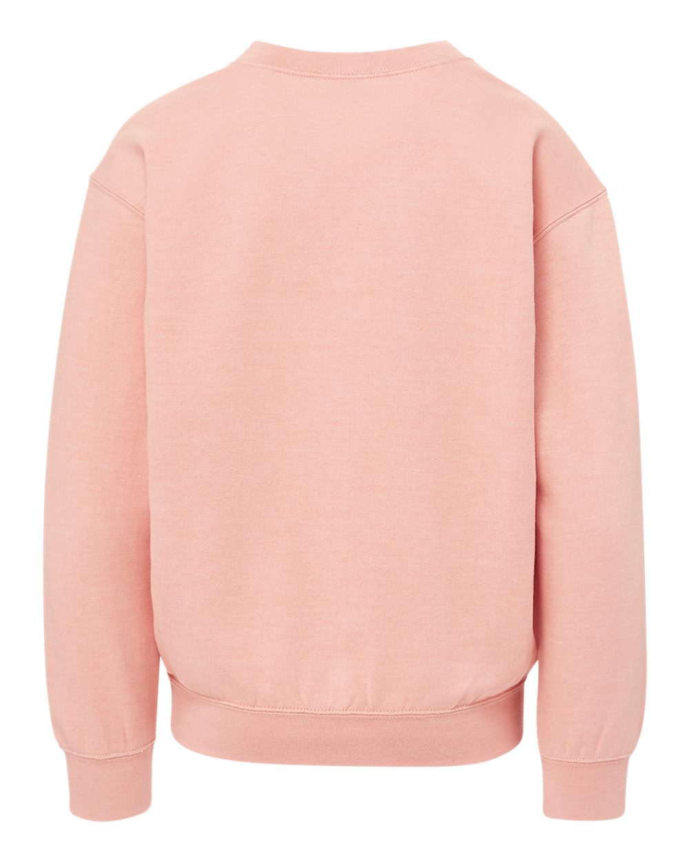 Rear View of Cameo Pink Youth Buddy Crewneck Sweatshirt - 23154Y