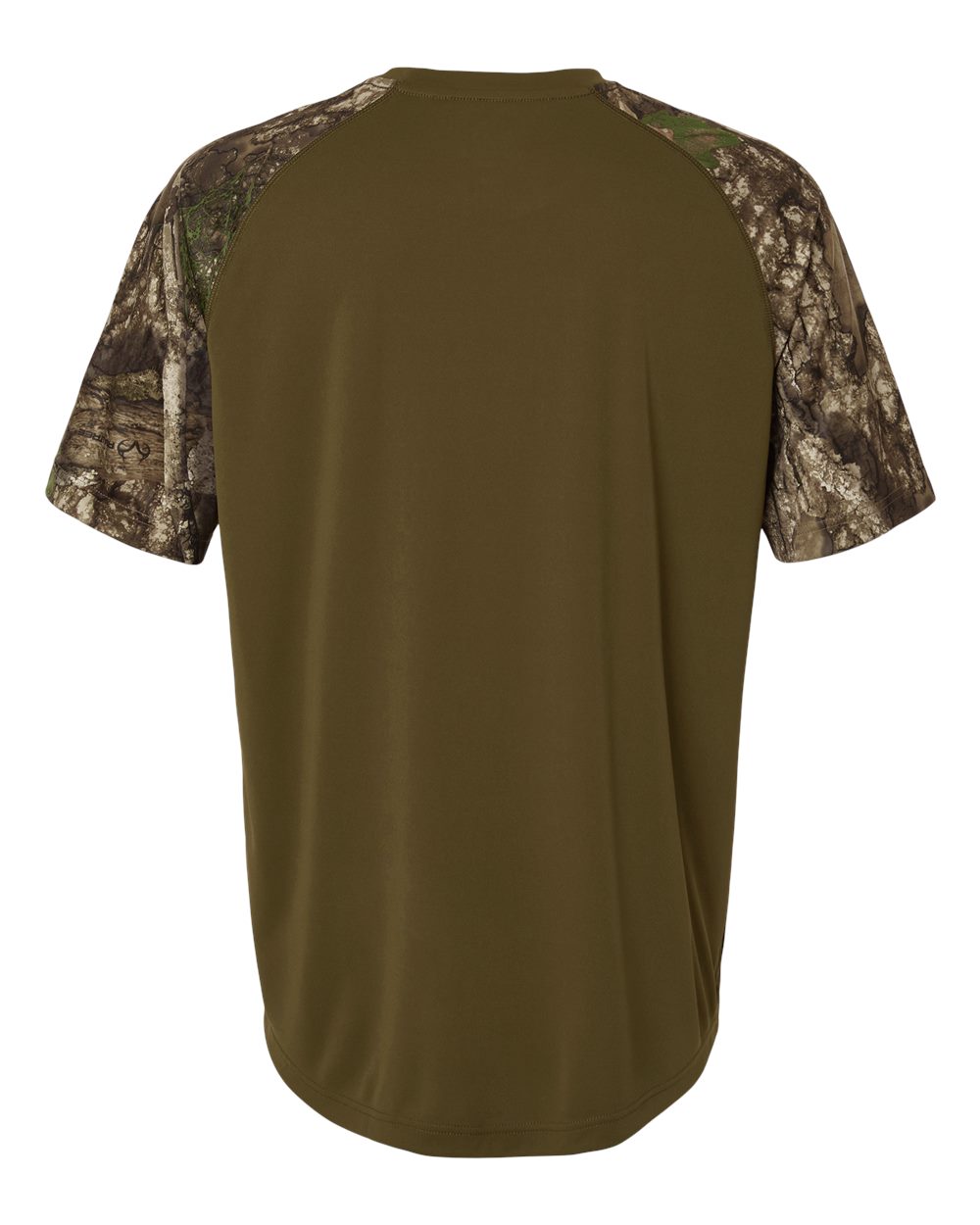 Front View of Camo/ Green Unisex Realtree® Performance Colorblock T-Shirt - RT2103 plain