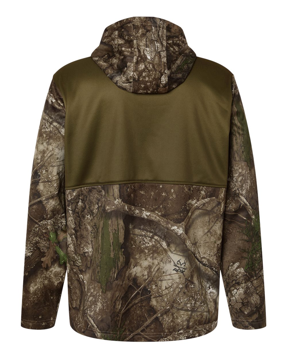 Front View of Camo/ Green Unisex Realtree® Performance Colorblocked Full-Zip Hooded Sweatshirt - RT5204