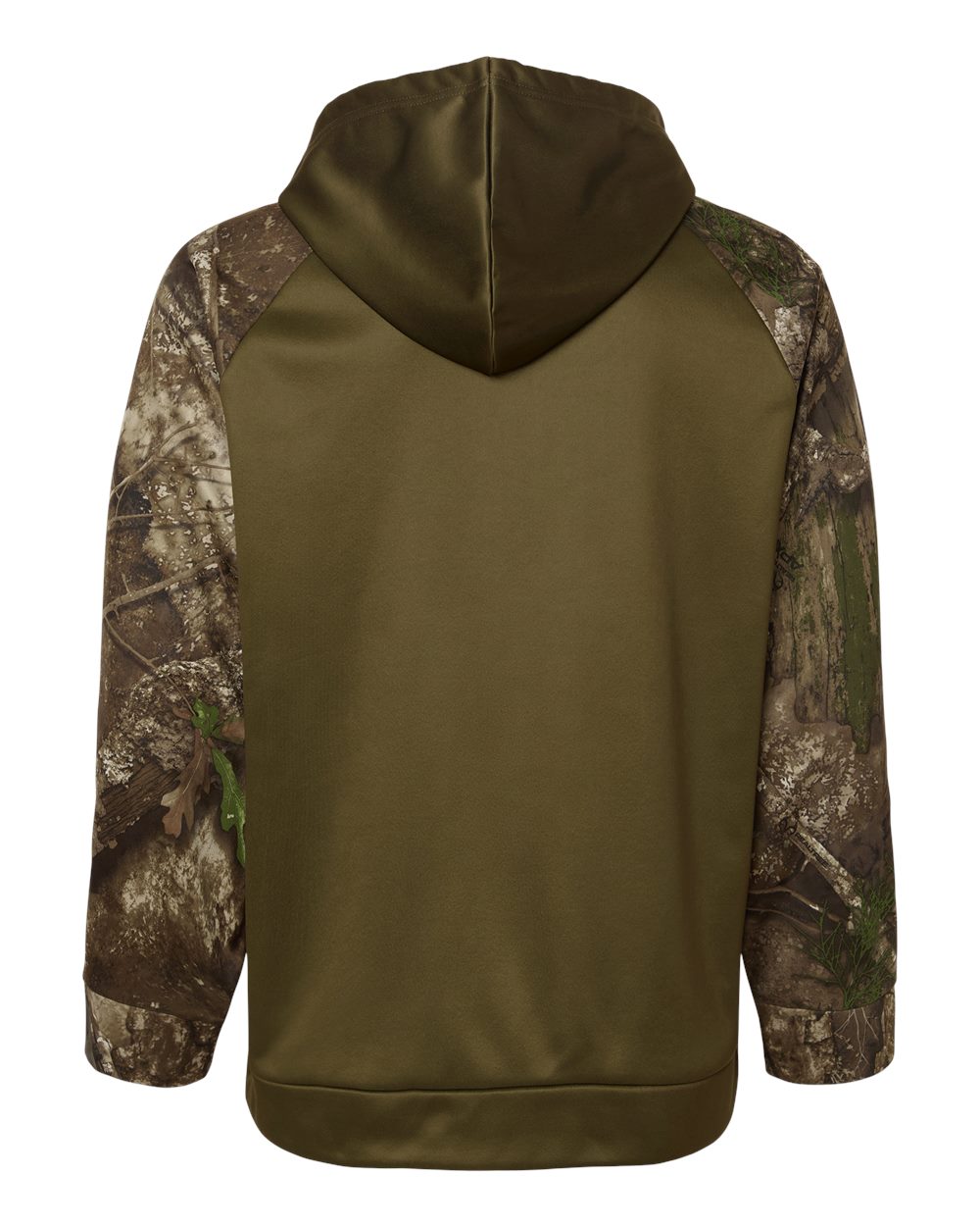 Front View of Camo/ Green Unisex Realtree® Performance Colorblocked Hooded Sweatshirt - RT5305 plain