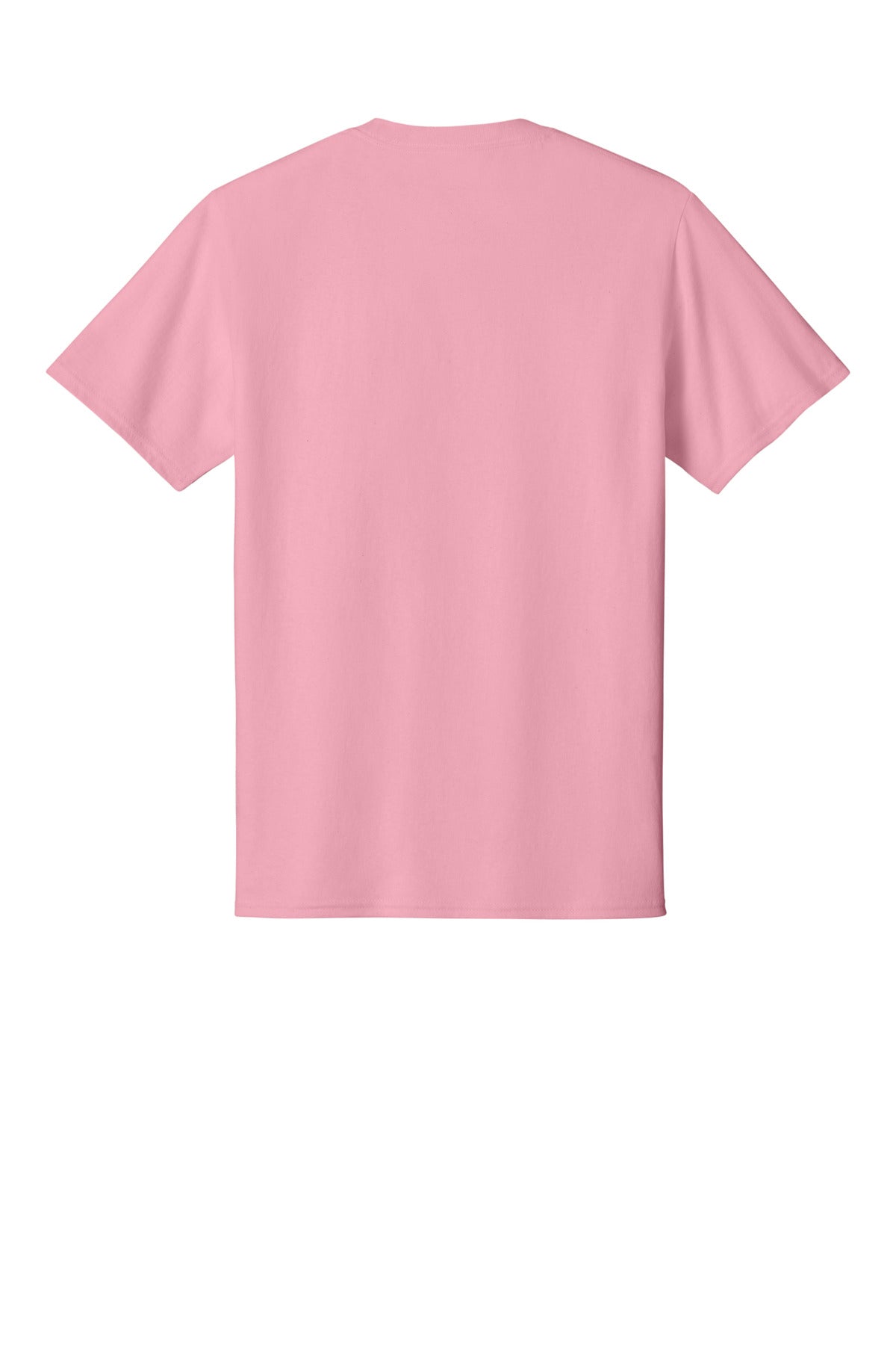 Front View of Candy Pink Port & Co Core Cotton Tee. PC54