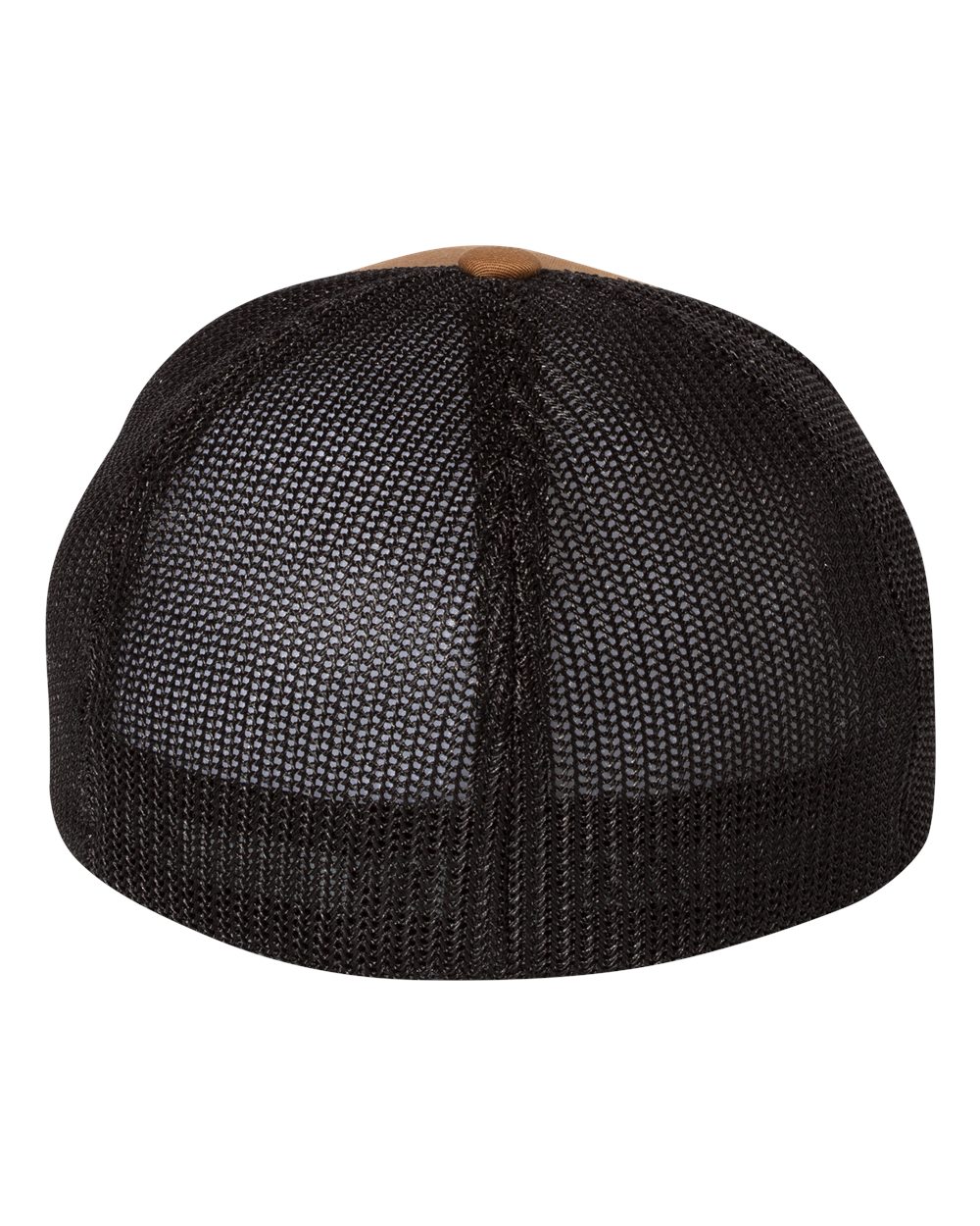 Front View of Caramel/ Black Trucker Cap - 6511
