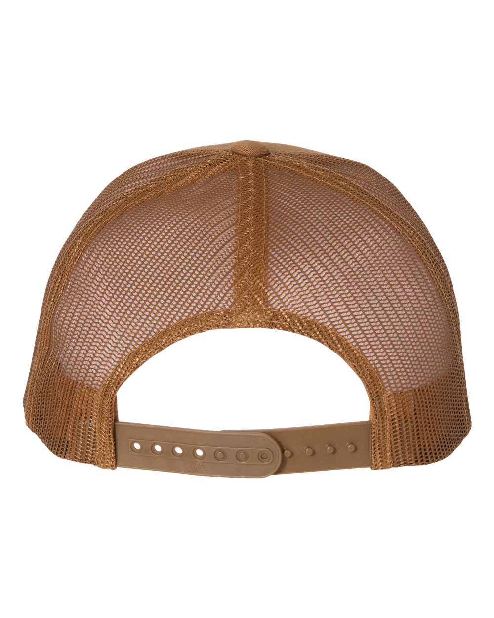 Rear View of Caramel Retro Trucker Cap - 6606
