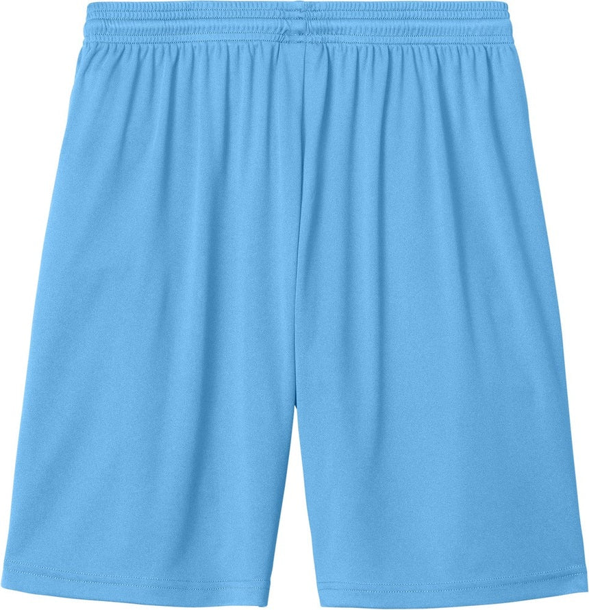 Front View of CarBl/Wht Sport-Tek Competitor United 7" Short ST103