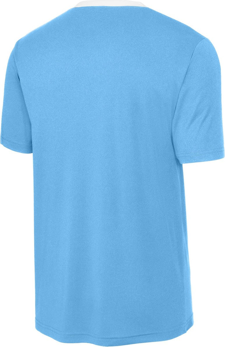 Front View of CarBl/Wht Sport-Tek Competitor United Crew ST100