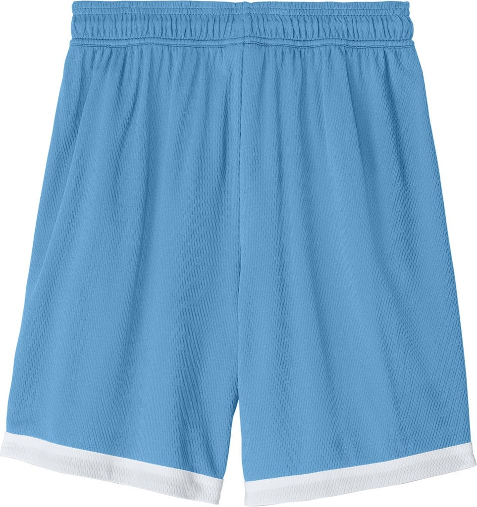 Front View of CarBl/Wht Sport-Tek Rival Basketball 7"Short ST901