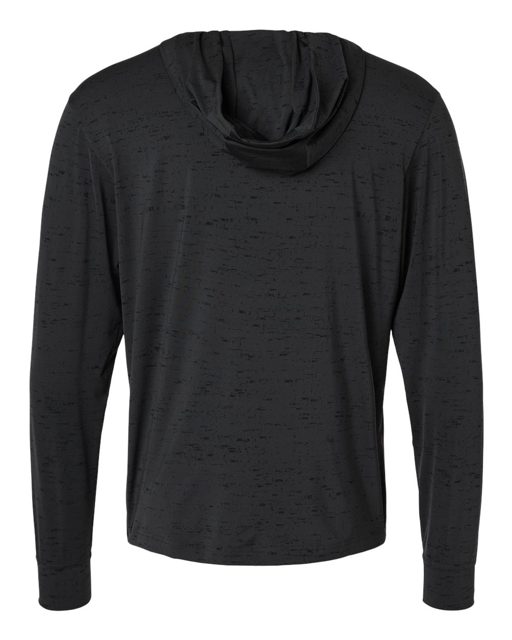 Front View of Carbon Black Core Lightweight Hooded T-Shirt - A2010