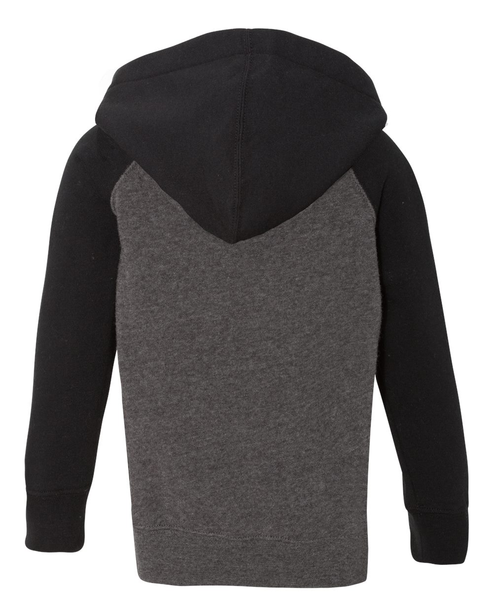 Front View of Carbon/ Black Toddler Special Blend Hooded Raglan Sweatshirt - PRM10TSB