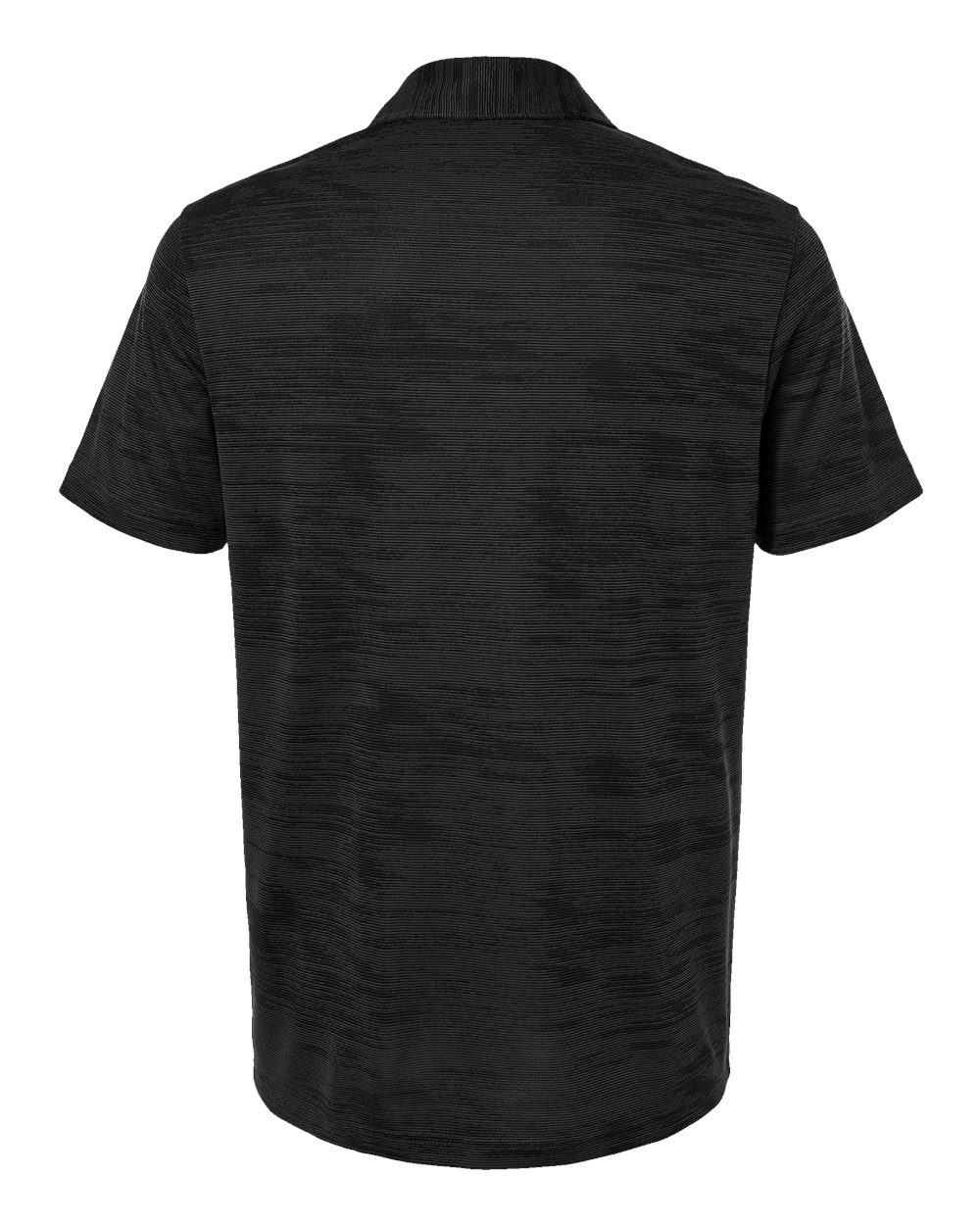 Front View of Carbon/ Black Ultimate365 Textured Stripe Polo - A2005