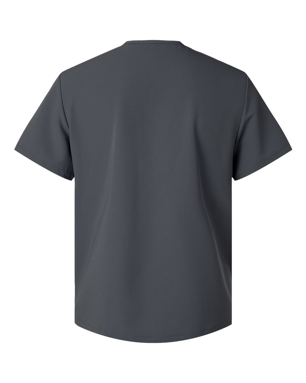 Front View of Carbon Grey Platt 3-Pocket Scrub V-Neck Top - M10002