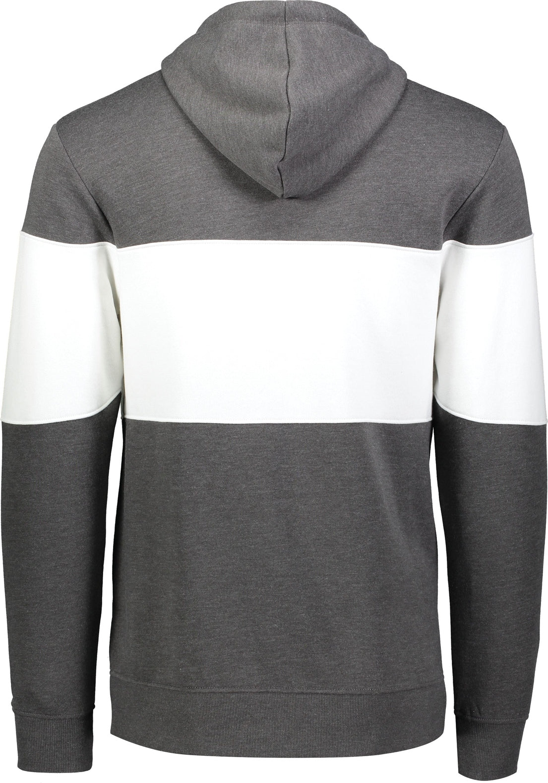 Rear View of CARBON HEATHER/WHITE ALL-AMERICAN HOODIE