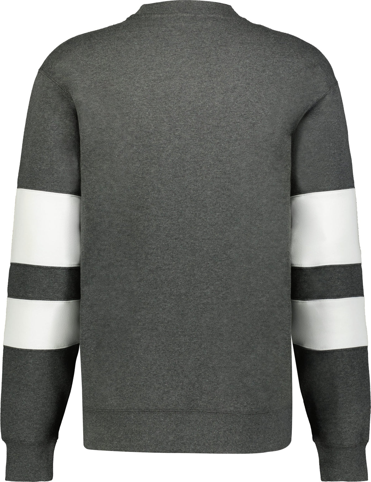 Rear View of CARBON HEATHER/WHITE JACKSON WAY CREW